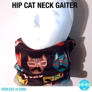 Cool Mustache Cat All Over Print Neck Bandana Face Cover Gaiter gator unisex OSF